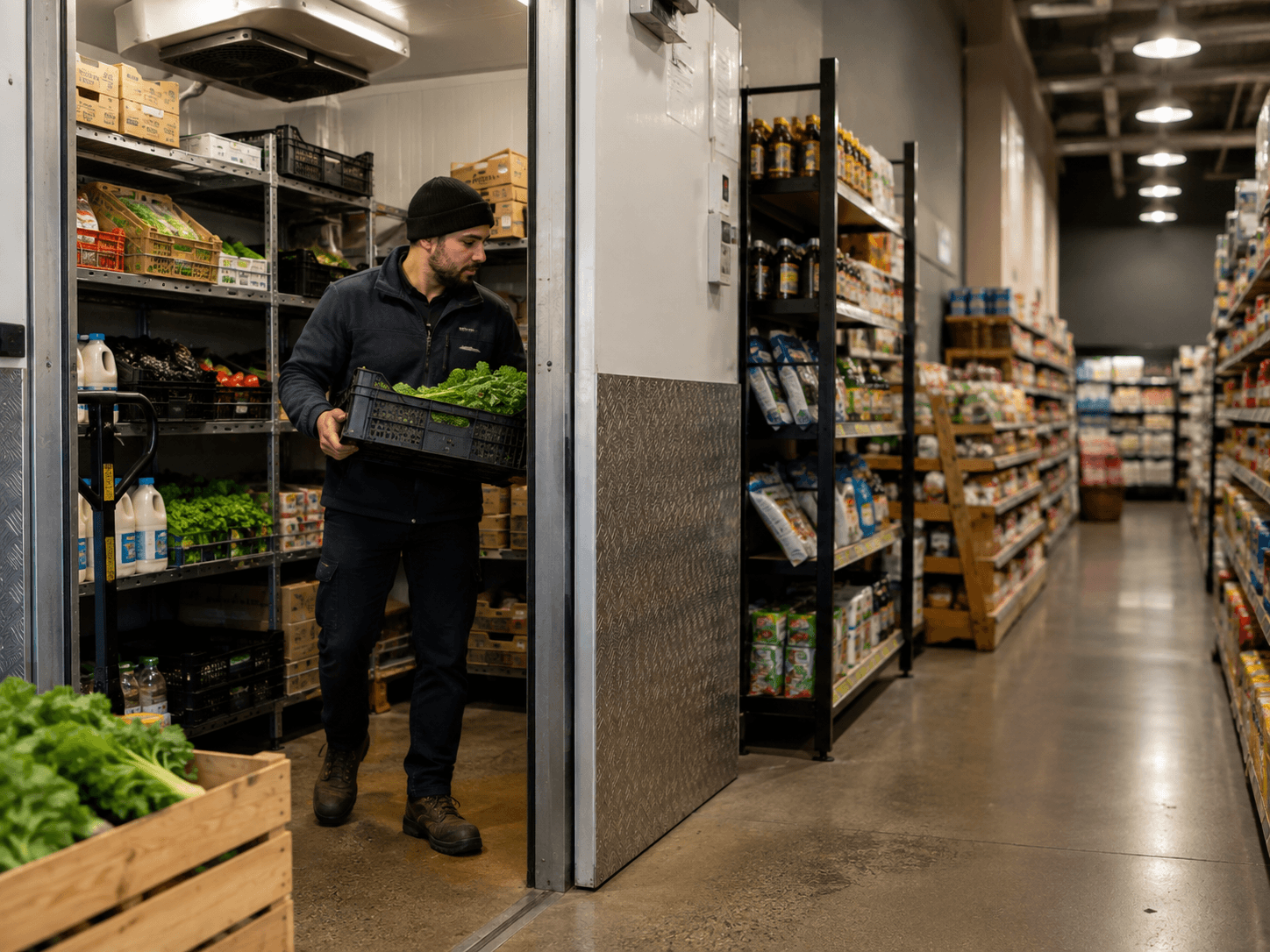 Stocked grocery aisle in an Australian supermarket — grocery store insurance