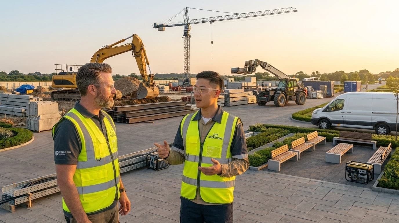 Site operations team on an active construction site — trades insurance