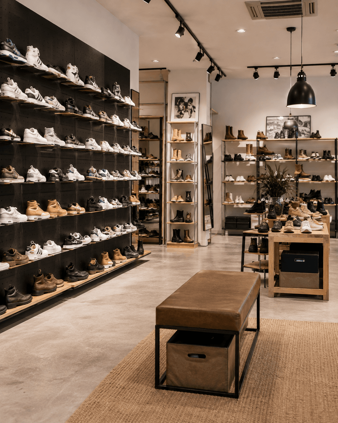 Australian footwear store with sneakers and boots on display — footwear store insurance