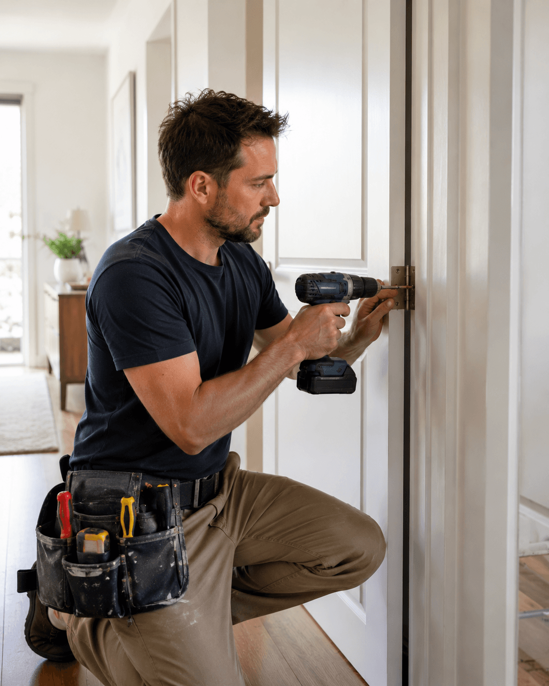 Handyman repairing fittings in an Australian home — handyman insurance