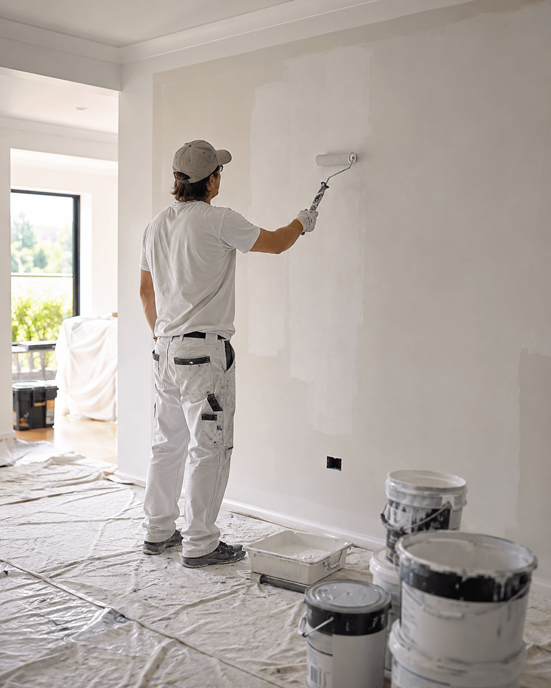 Painter working on an Australian residential interior — painters and decorators insurance