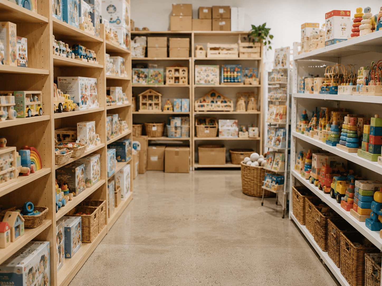 Stocked toy aisle in an Australian independent toy shop — toy shop insurance