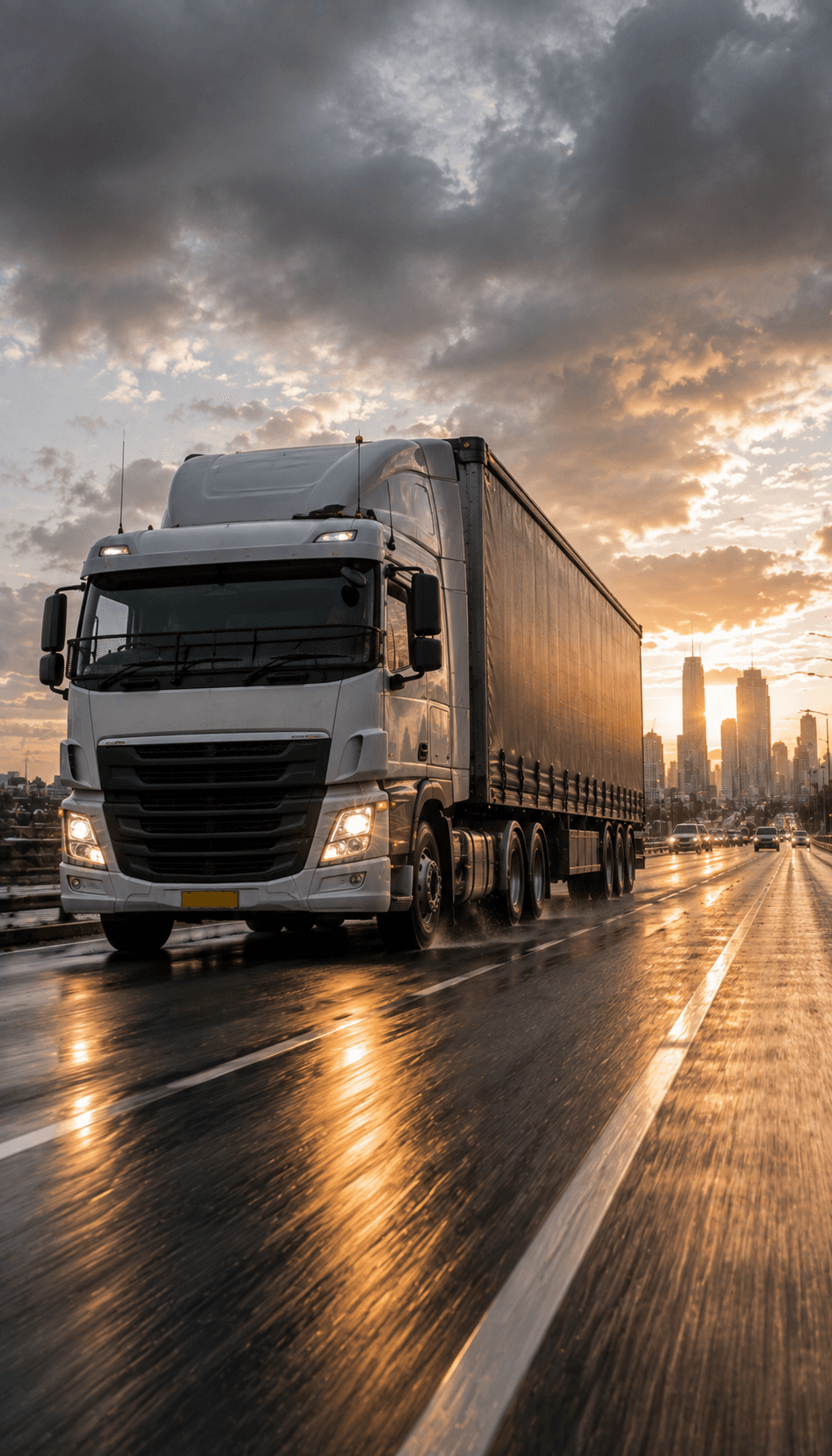 Australian tautliner semi-trailer on the highway — truck insurance