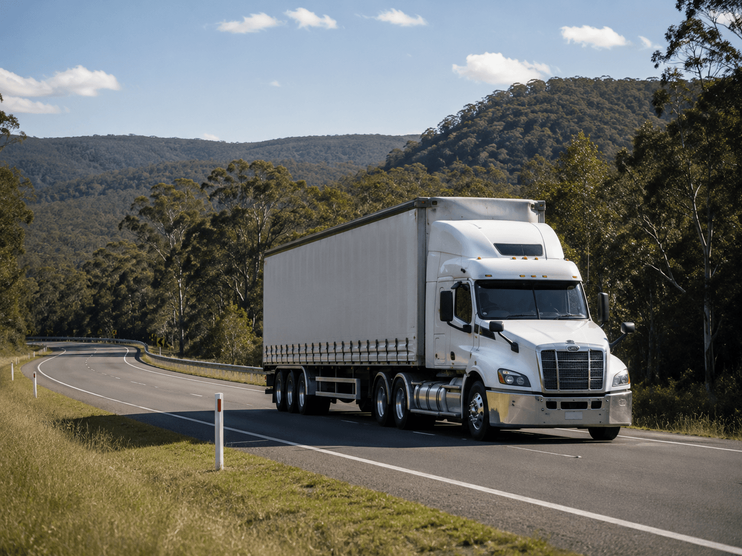 Owner-driver semi-trailer on an Australian highway — owner drivers