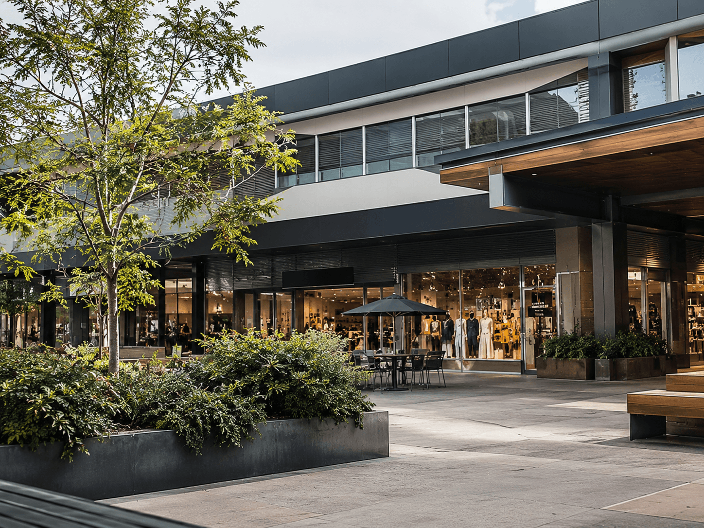 Australian retail shopping plaza exterior — retail insurance